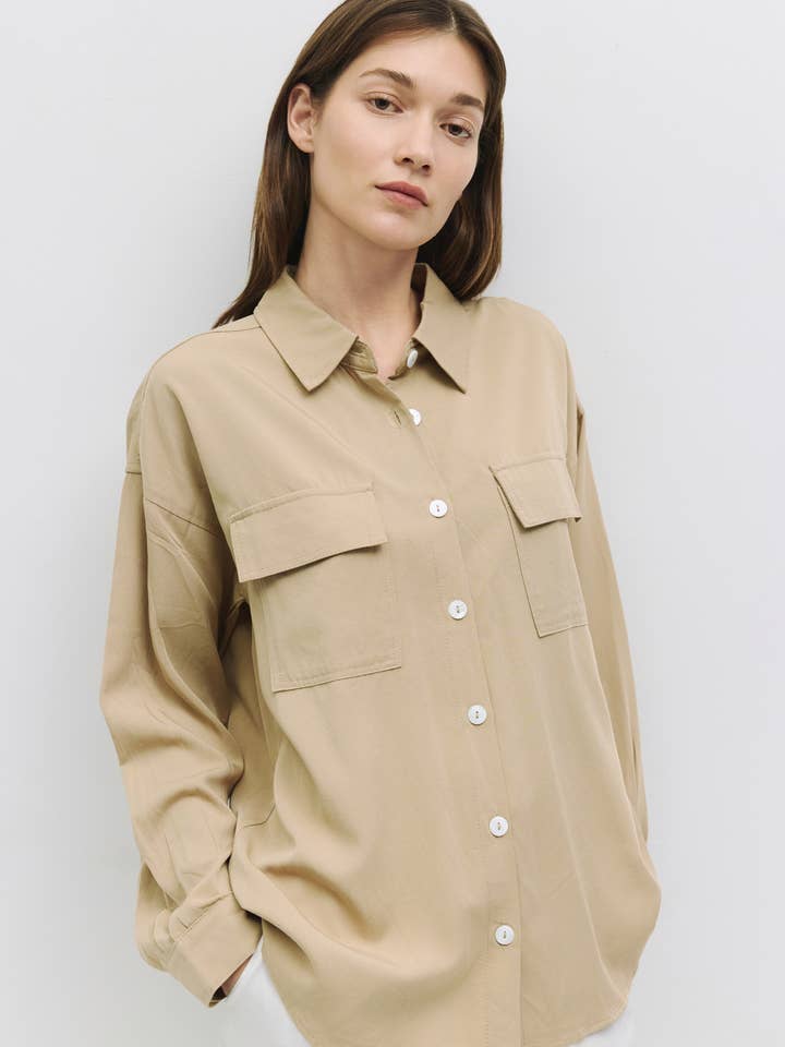 The Orion Top | Collared Oversized Button-Down for wholesale by MOD REF