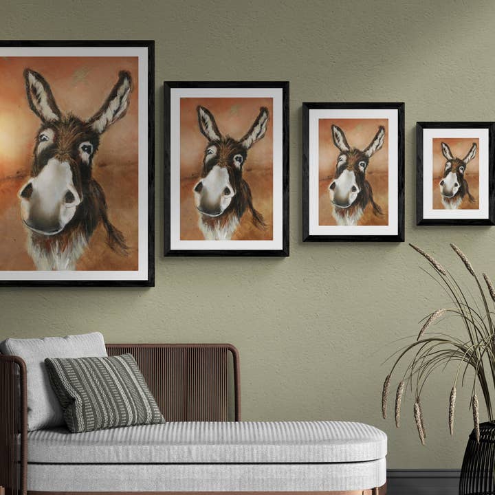 Impresión enmarcada Dudley el Burro para venta al por mayor de Wendy Laverick