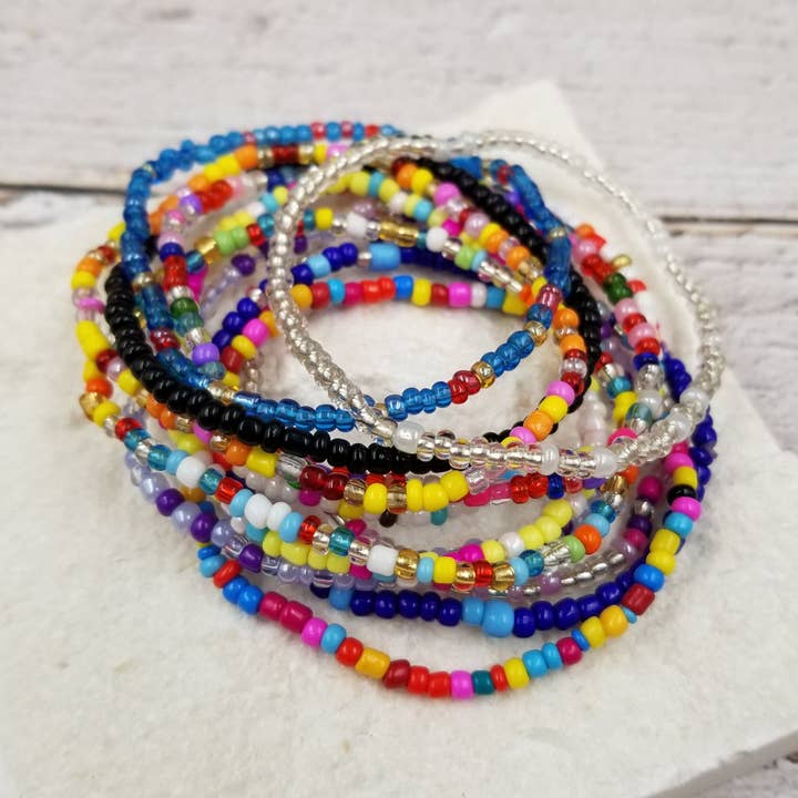 Boho Layered Colorful Miyuke Bead Beach Bracelet for wholesale by Treasure Wholesale