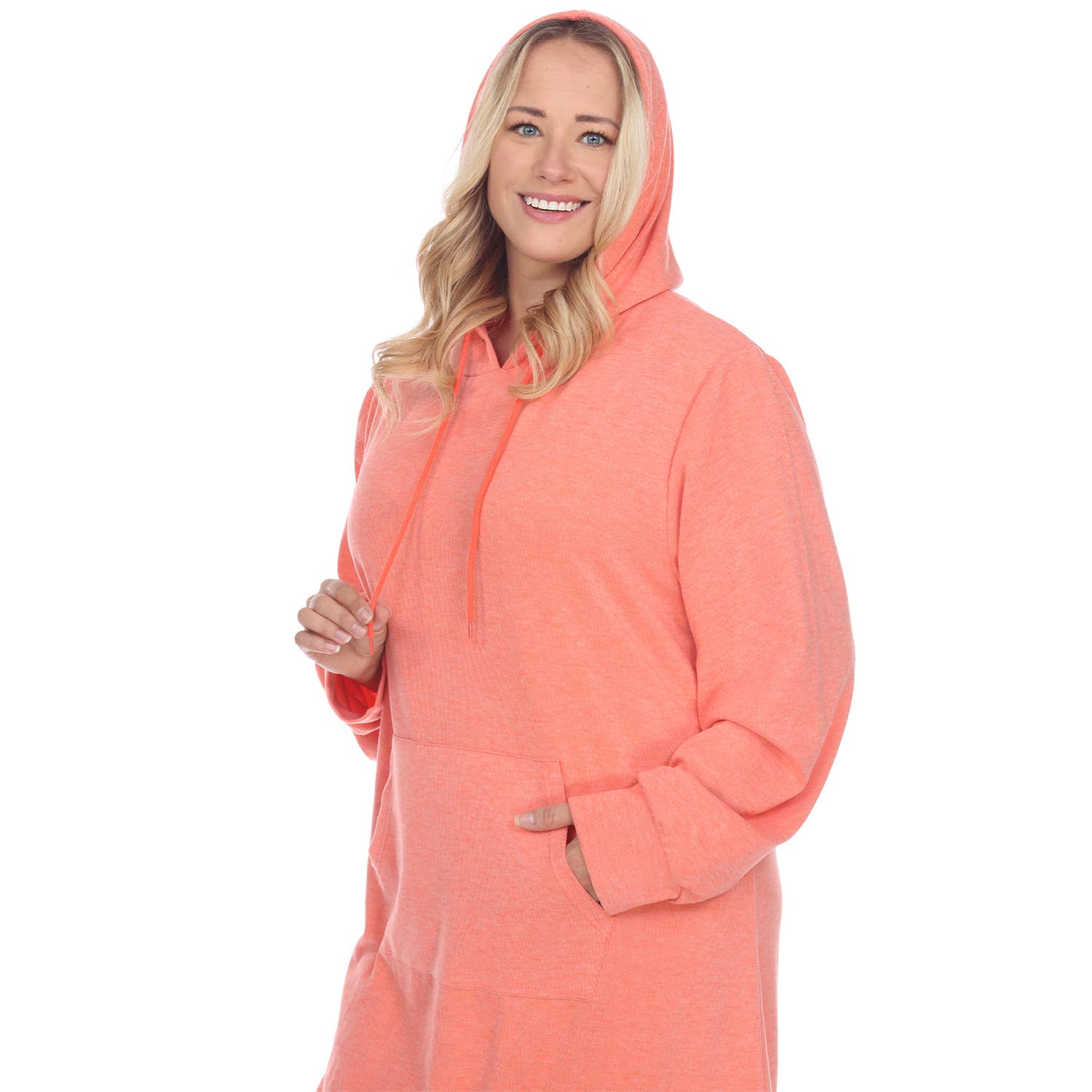 WHITE MARK – wholesale Dress – Women's – Plus Size Hoodie Sweatshirt Dress0