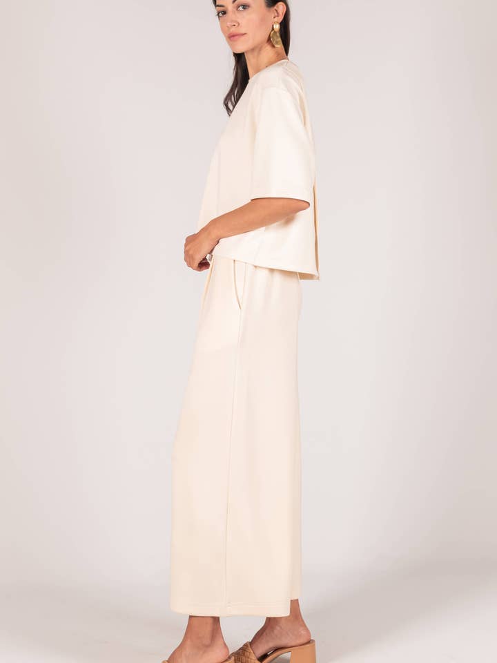 Eggshell P. CILL Butter Modal Wide Leg Culotte Pants for wholesale on Faire