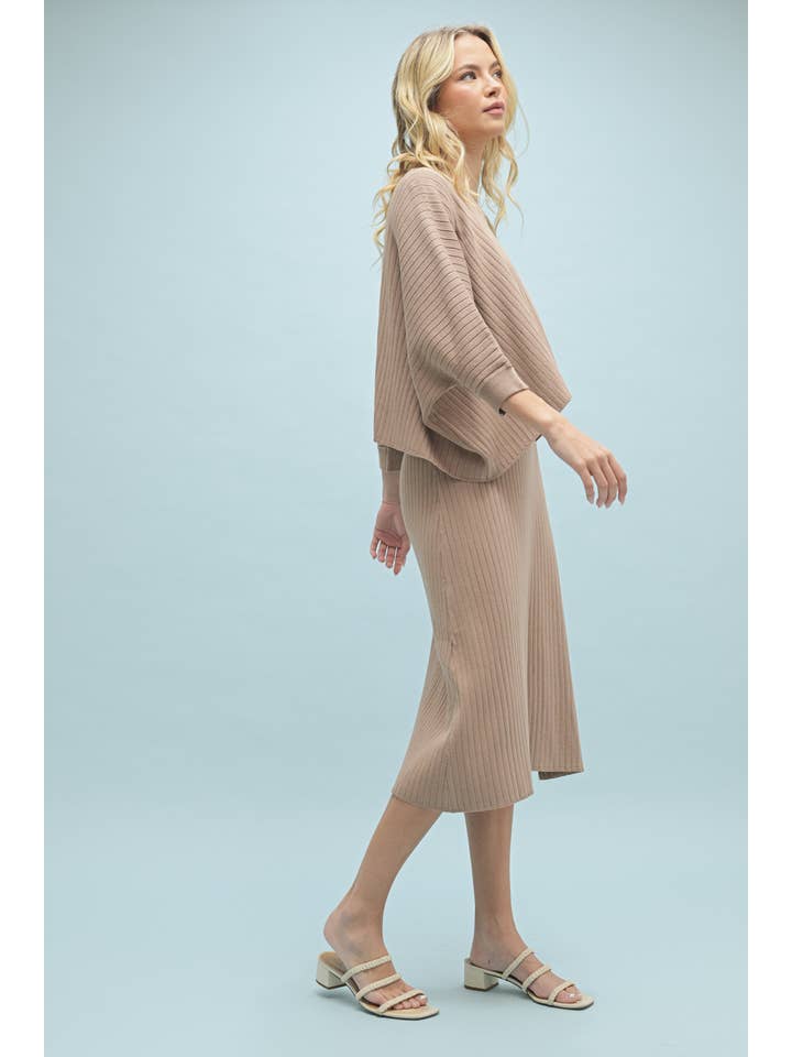 Wishlist Apparel - Wholesale Top & Skirt Set - Women's - RIBBED KNIT TOP AND DRESS SET / WL24-95506