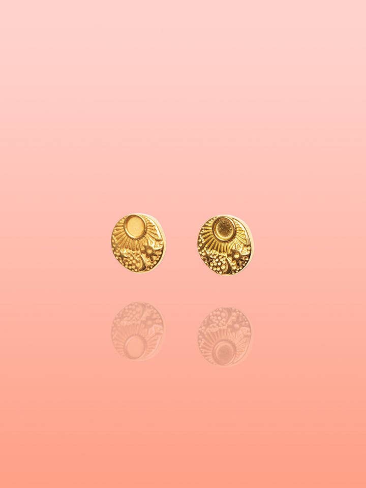 Carmen Embossed Studs Water Resistant for wholesale by Tribe + Temple