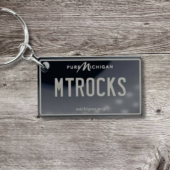 Michigan mini License plate keychain USA souvenir tags gifts for wholesale by Harkak Creative