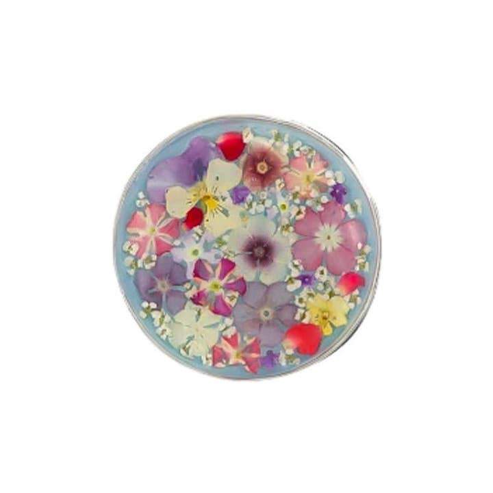 Guadalupe Gifts - Wholesale Jewellery box/organiser - Rosary Box w/ Pressed Flowers 2.9" x 1.5" x 2"1