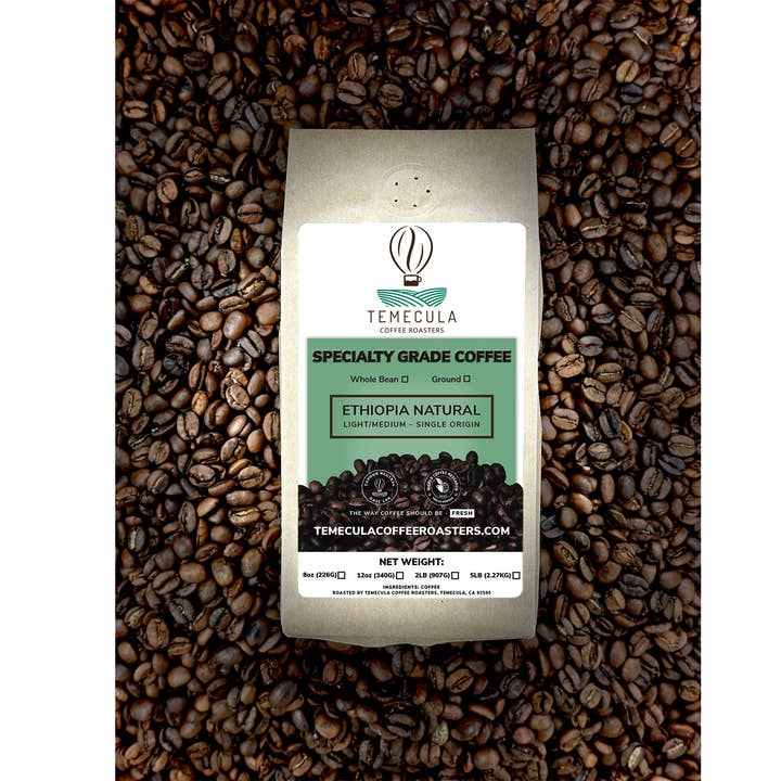 Ethiopia Natural - Medium Light Roast for wholesale by Temecula Coffee Roasters