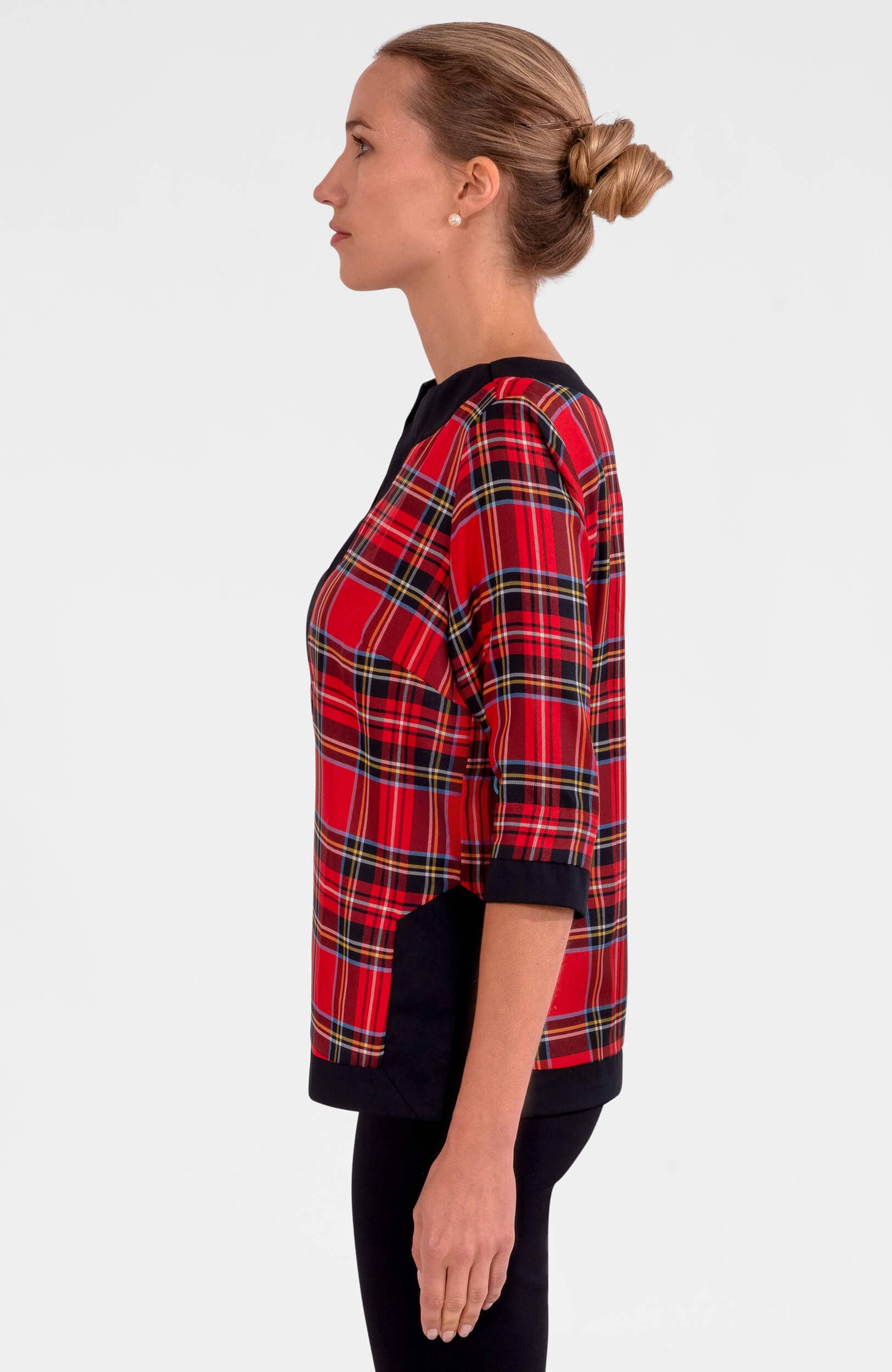 Red Multi Split Neck Tunic - Duke of York for wholesale on Faire1