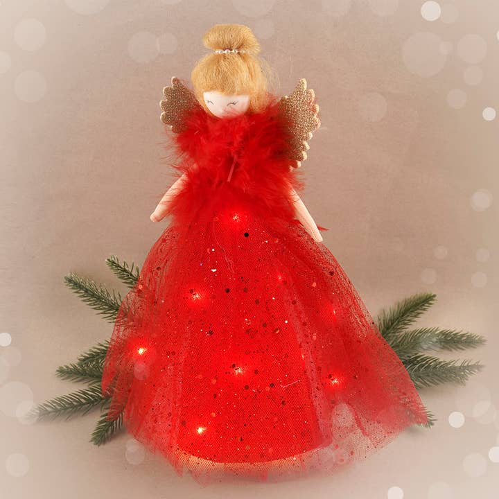 Topper grande albero rosso luminoso per la vendita all'ingrosso da parte di CGB Giftware
