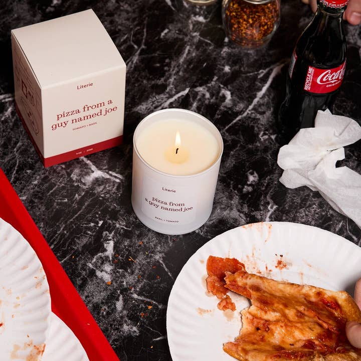 Literie – Vela em jarro/copo por atacado – Pizza de um cara chamado Joe1