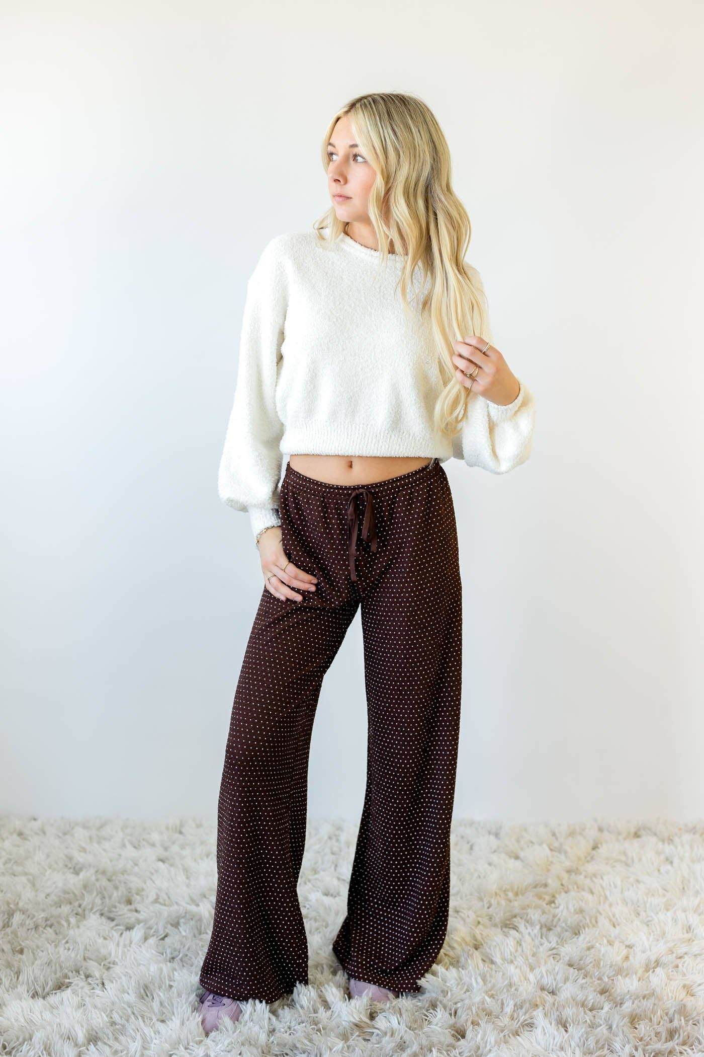 Nectar Clothing - Wholesale Pants - Women's - Swiss Dot Wide Leg Pants1