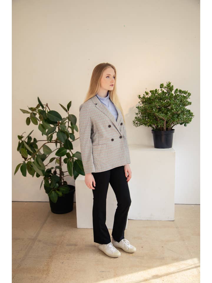 Madia & Matilda - Venta al por mayor Blazer - Mujer - Blazer cuadros, gris