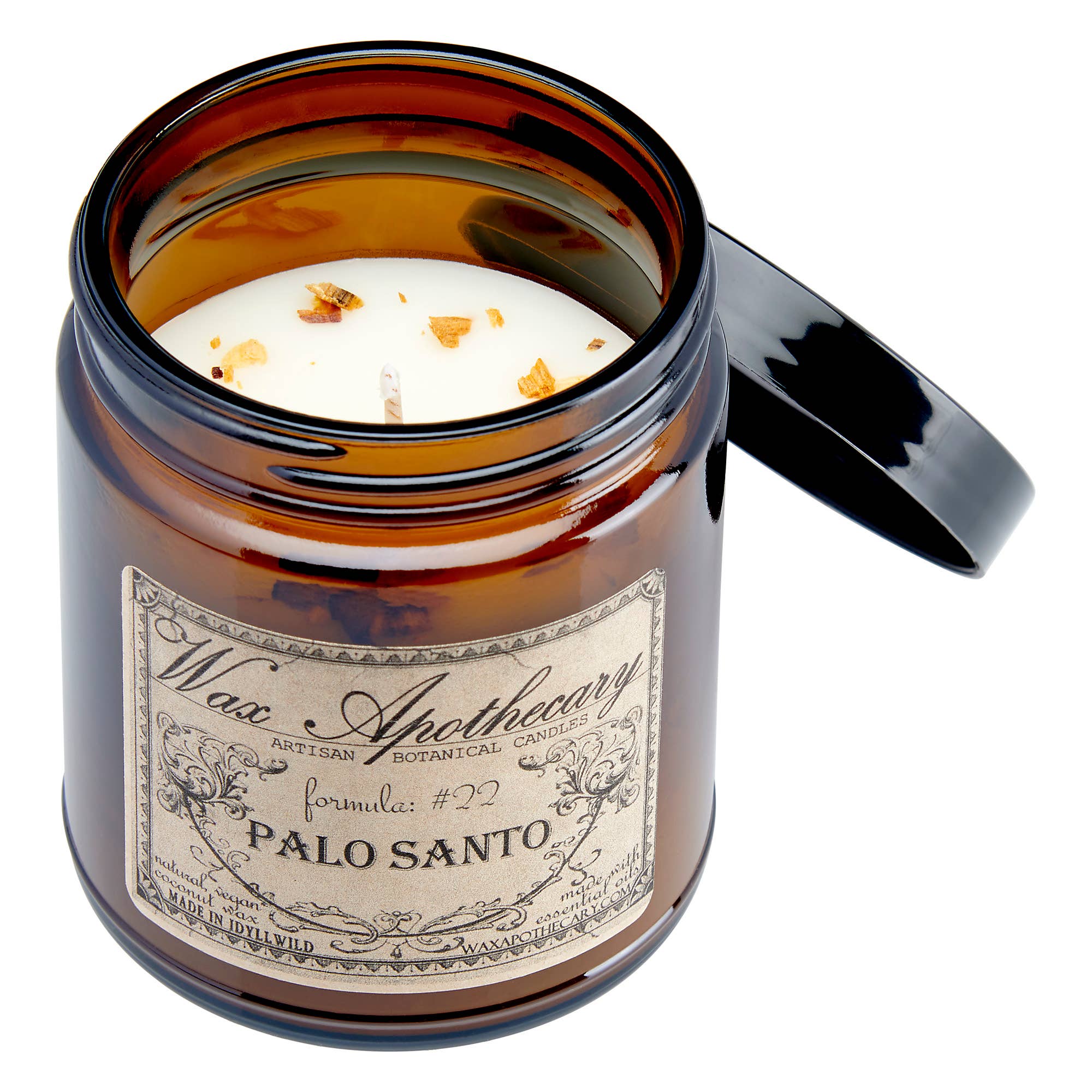 Wax Apothecary – wholesale Burkljus – 6oz botaniskt ljus i bärnstensfärgad glasburk - Välj en doft28