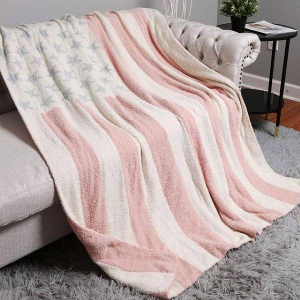 American USA Flag Reversible Throw Blanket for wholesale by Madeline Love