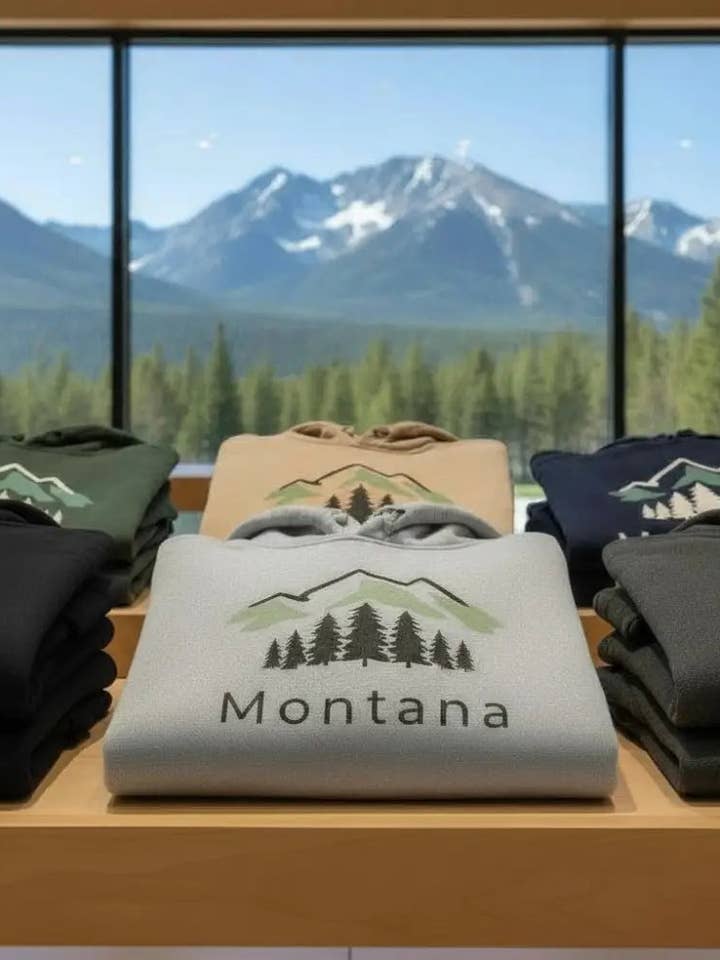 Montana Alpine Mountain Hooded Sweatshirt for wholesale by Trailhead Candles