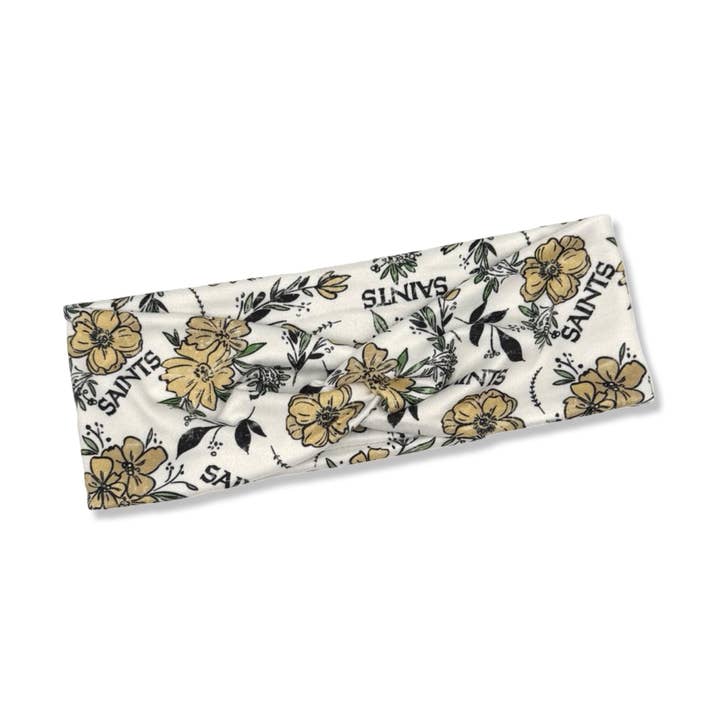 Saints Knotted Headband for wholesale by The Happy Headband Co
