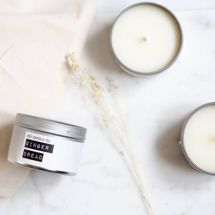 Gingerbread Travel Candle - Ginger, Cinnamon & Maple for wholesale by Kip Candle Co