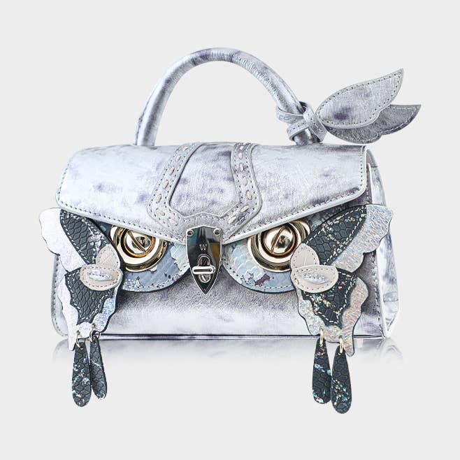 Top-Handled Crossbody Bag-Distressed Silver for wholesale by WANACCESSORY