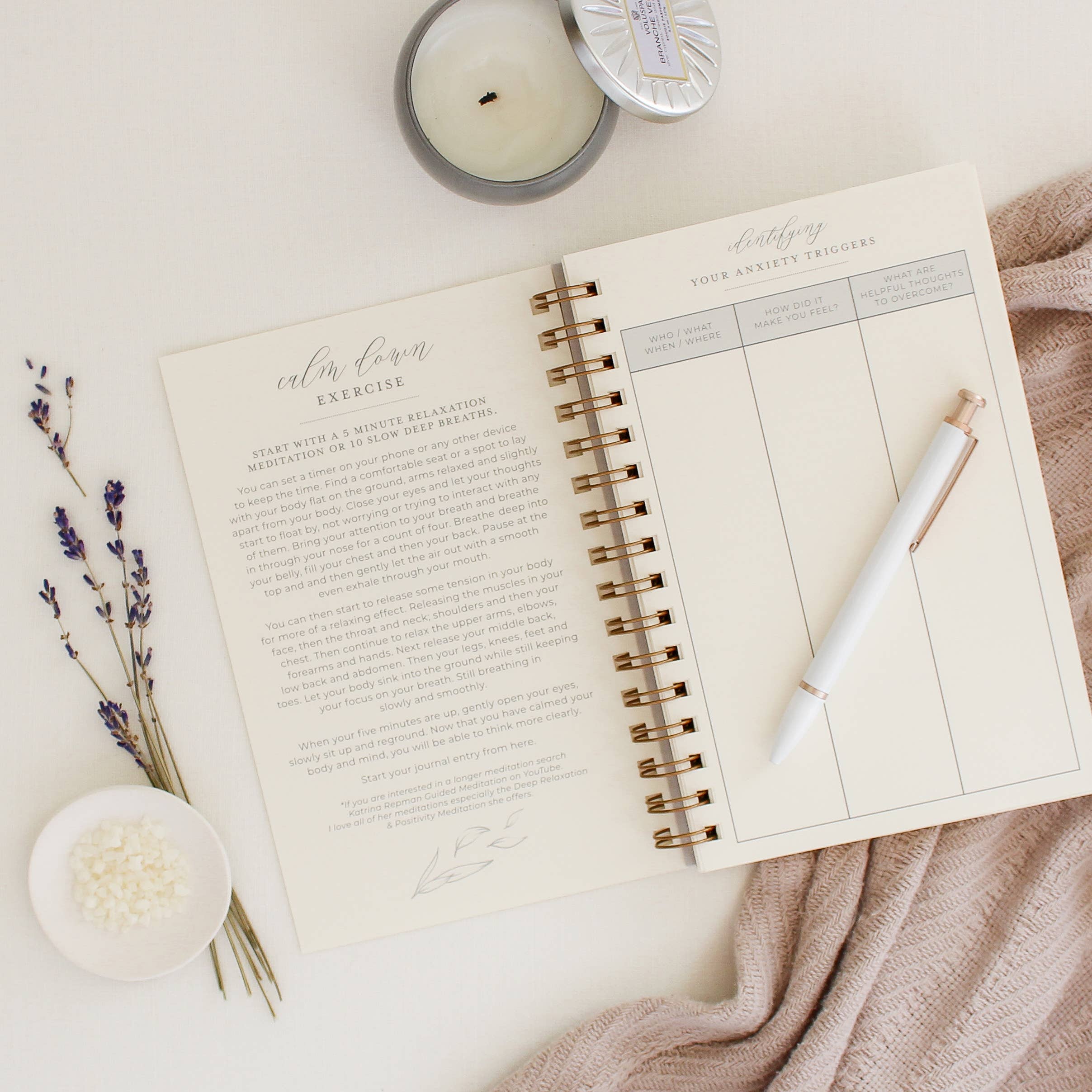 Jen Simpson Design - Vente Journal intime - Just Breathe//Anxiety Journal3