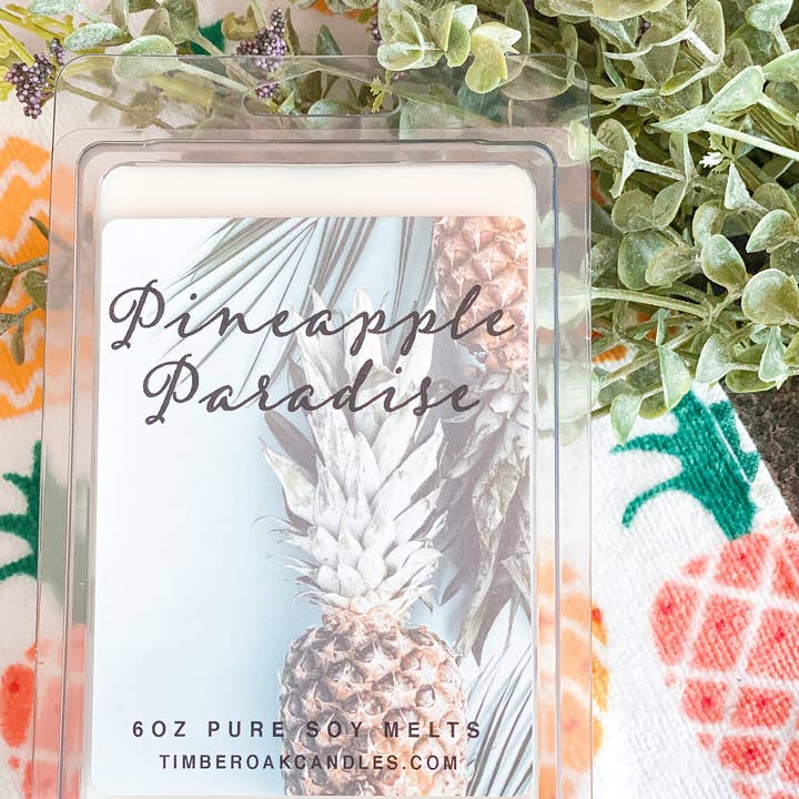 PINEAPPLE PARADISE | Grande fonte de 6 oz | Soja 100% pur pour la vente par Timber Oak Candles