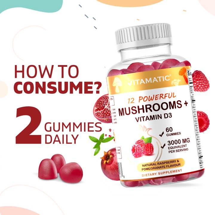Vitamatic - Wholesale Oral Supplement/Vitamin - Vitamatic | Mushroom Complex with D3 | 60 Gummies