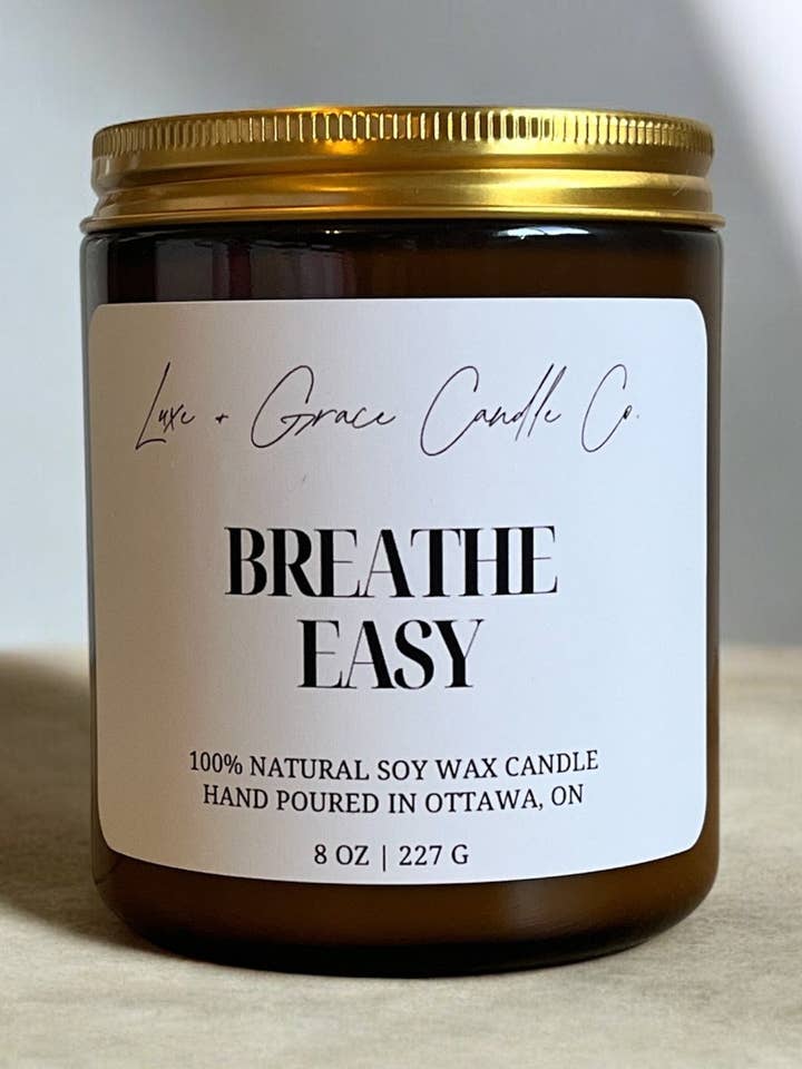 Breathe Easy - Clarity - Eucalyptus - Soy Wax Candle for wholesale by Luxe + Grace Candle Co.