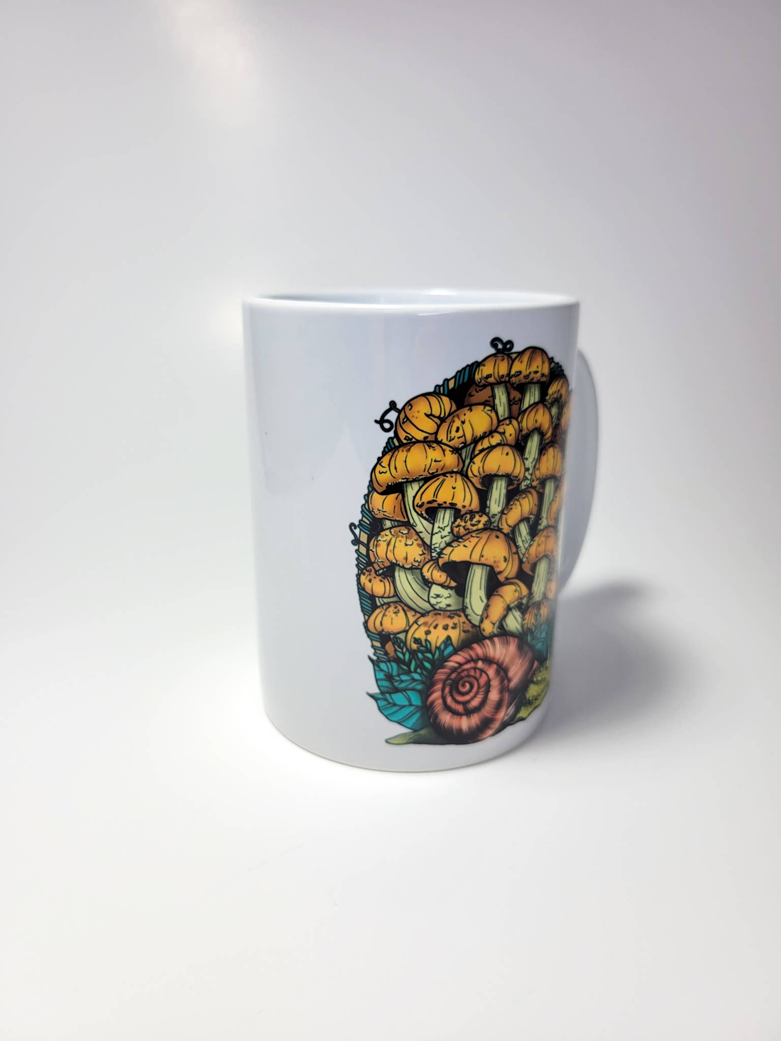 Mushroom Marauder – wholesale Coffee mug – Land Snail and Chestnut Mushrooms Mug | 11oz/15oz2
