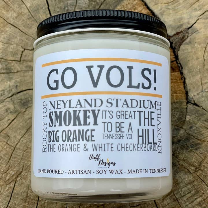 Tennessee Volunteers Go Vols Knoxville Rocky Top for wholesale by Huff Designs Candle Co