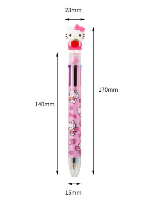 K-Wonderland - Wholesale Pen - Sanrio Characters 6 Color Ball Point Pencil- 0.7mm 1
