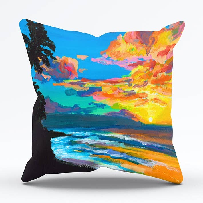 Tropical Sunset Pillow Cover 20"x20" for wholesale by Michal Art Studio