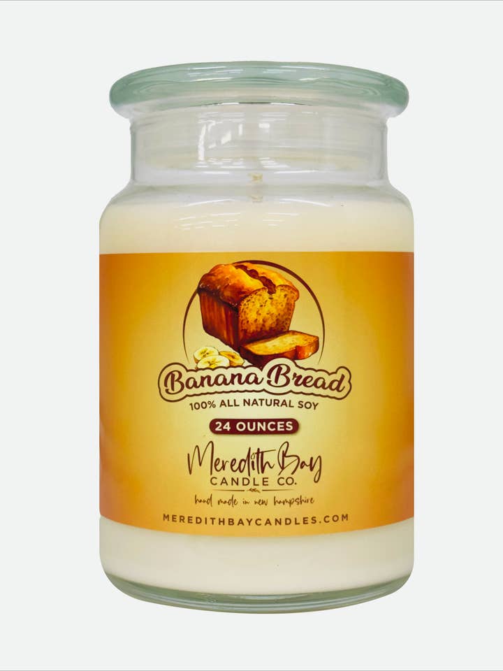 Vela de soja de pão de banana por atacado de Meredith Bay Candle Co