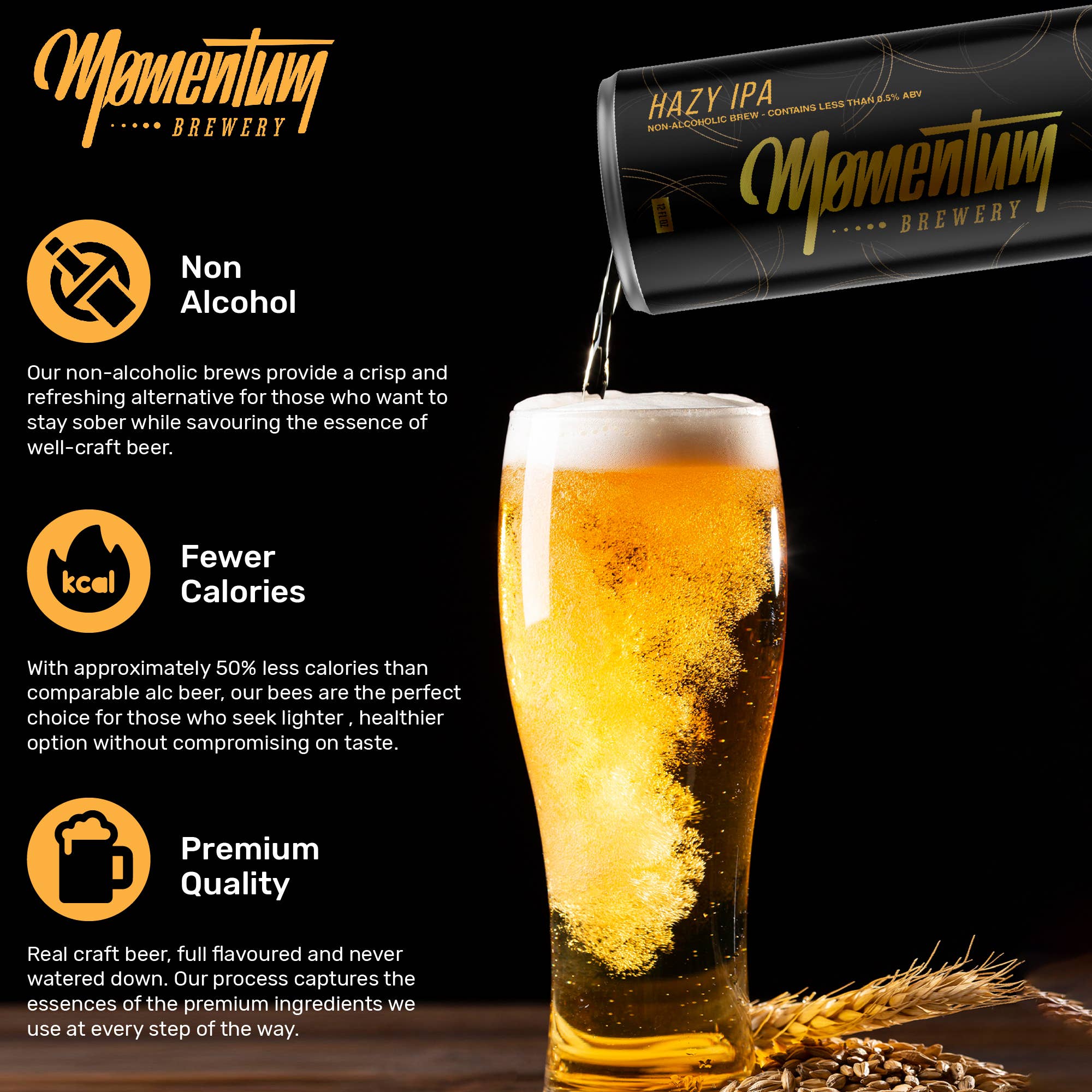 ProofNoMore - Wholesale Non-Alcoholic Beer - Momentum Brewery - Hazy IPA Non-Alcoholic Craft Beer - 12oz2