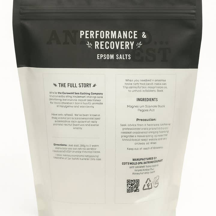 Cotswold Spa Bathing Company - Wholesale Bath Salts - Performance & Recovery 1kg Luxury Epsom Salts with Noir1