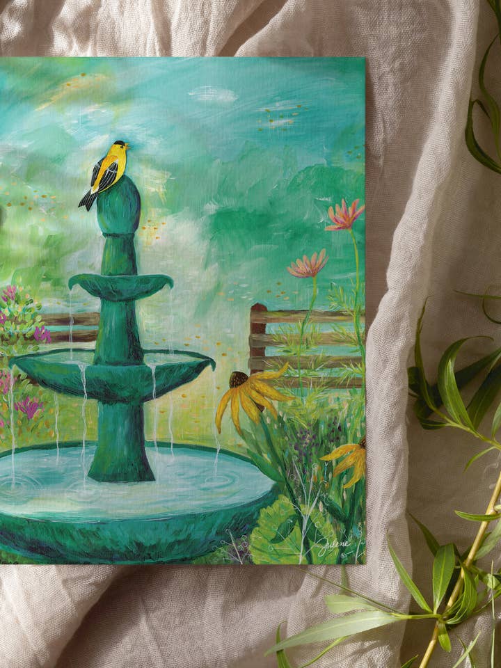 Last Goldfinch greeting card for wholesale by Julene Ewert