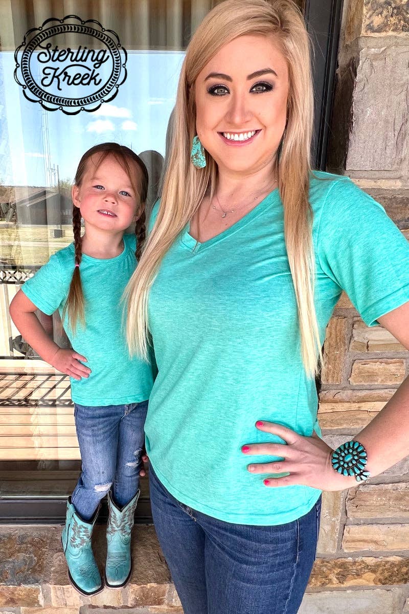 Sterling Kreek – Großhandel T-Shirt – Damen – SCHLICHTES STERLINGTÜRKIS1