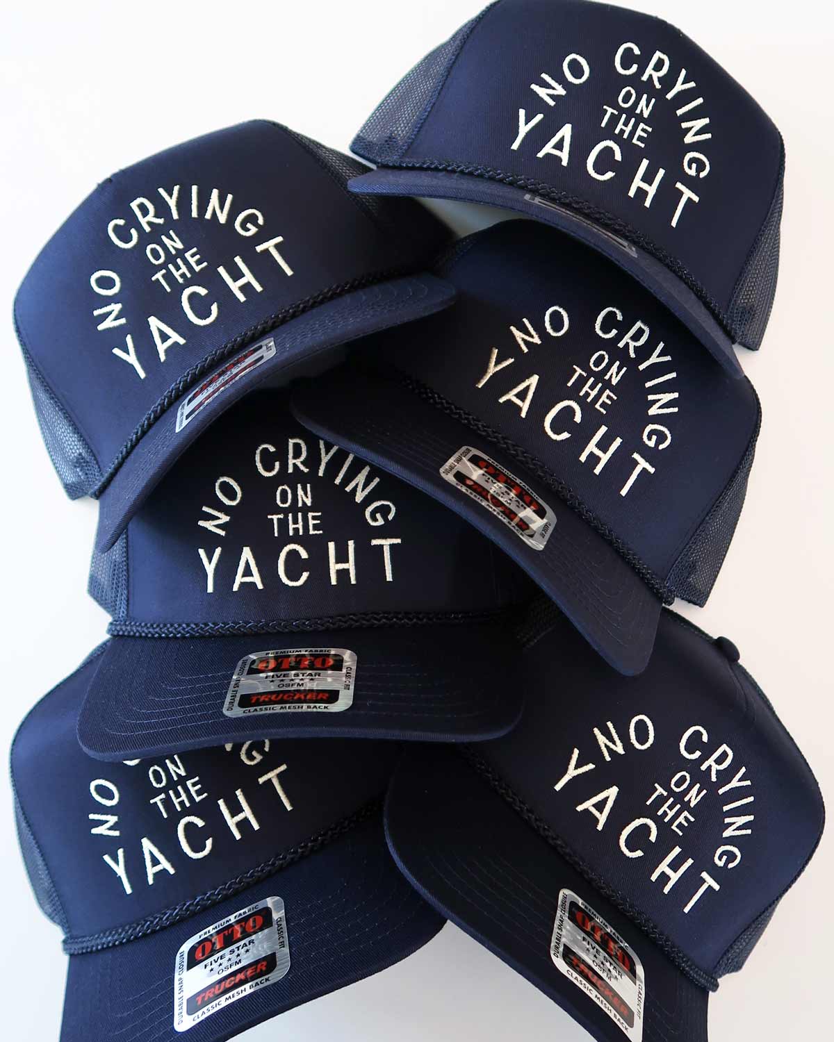 Sundrop - Wholesale Trucker Hat - Unisex - No Crying on the Yacht Navy Rope Trucker Hat - Unisex1