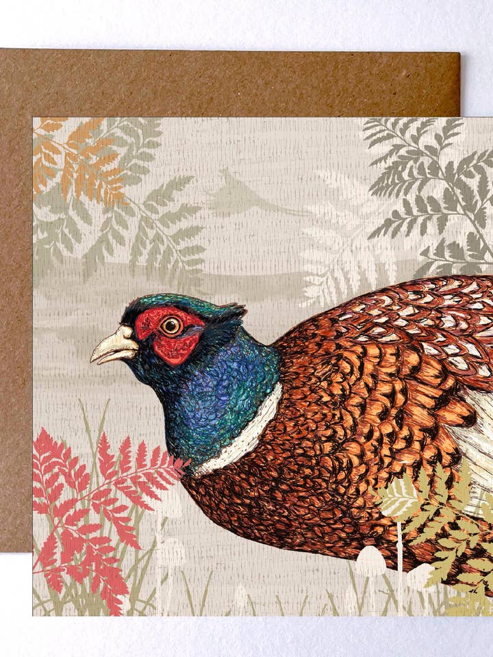 Pheasant Greeting Card for wholesale by Helen Briggs Design