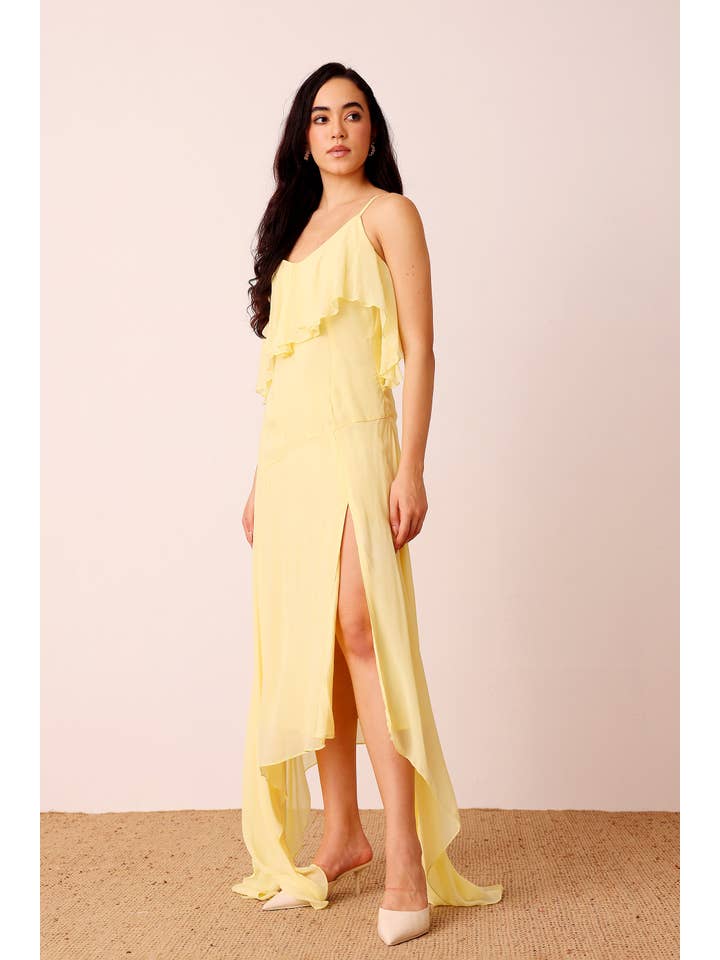 Buttercup Cassa Midi Dress in Pale Yellow for wholesale on Faire5