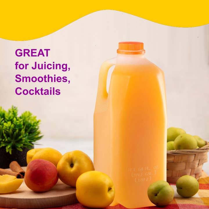 EcoQuality - Wholesale Milk/Juice Bottle - 64oz Empty Plastic Juice Bottles with Tamper Evident Caps5