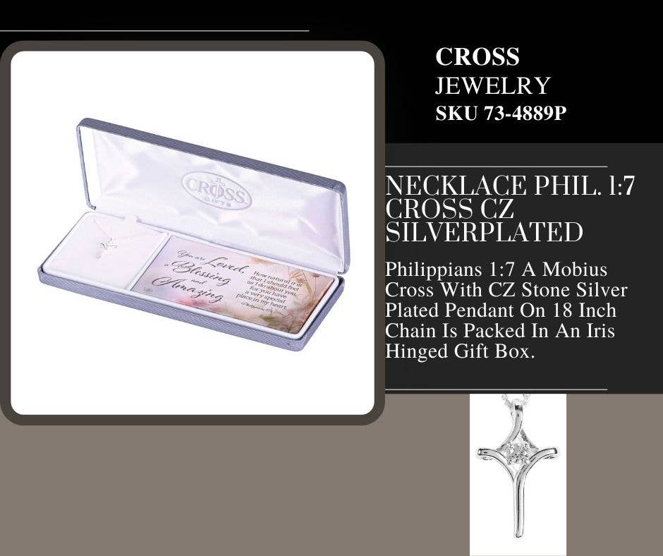 Dicksons – wholesale Hänge-/berlockhalsband – Halsband Phil. 1:7 Cross Cz Silverpläterad2