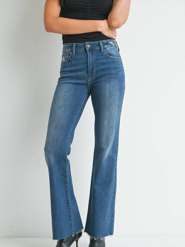 JBD - Wholesale Jeans - Women's - DP634 - DK - Flare with Hem Detail0