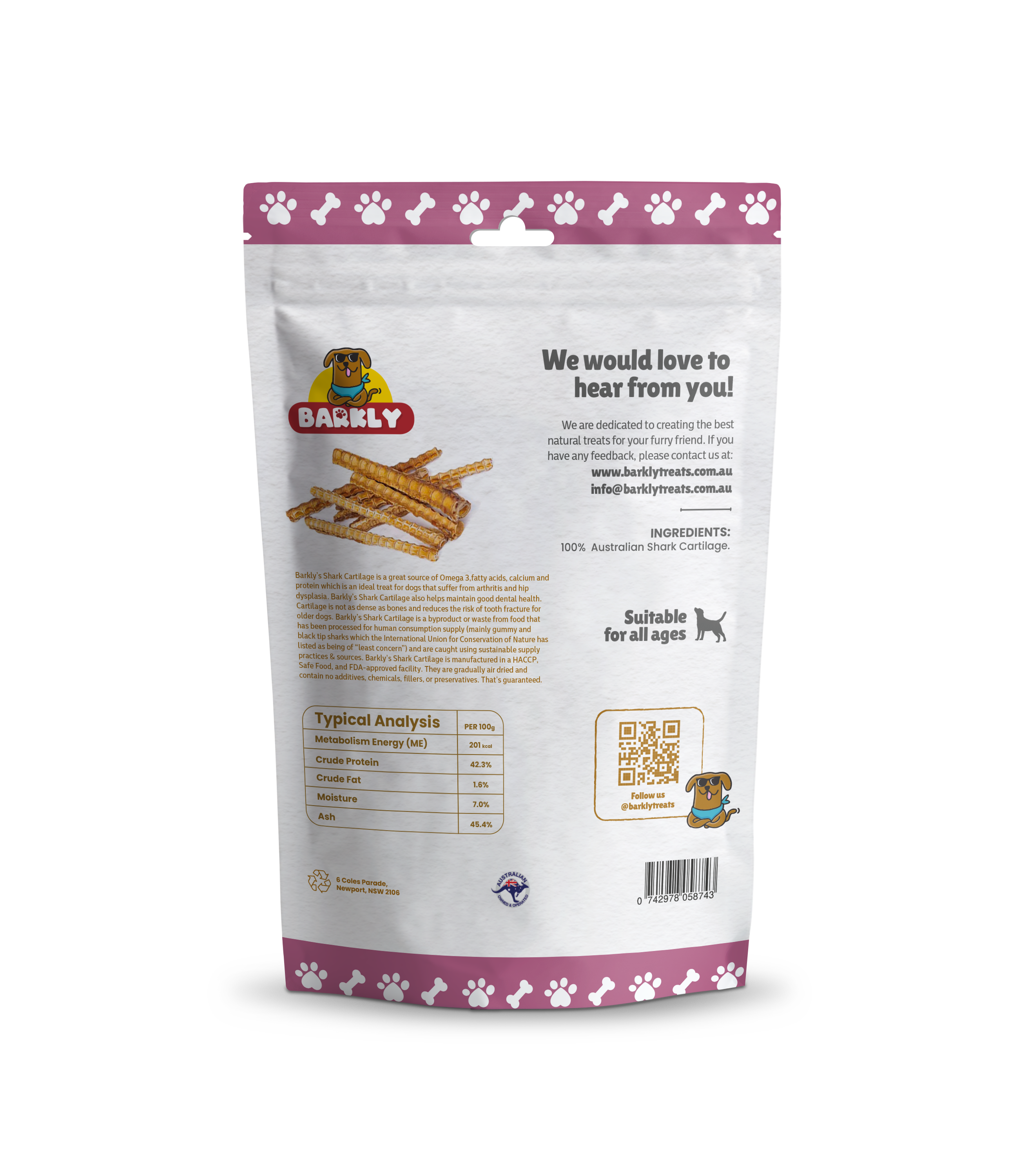 Barkly Natural Dog Treats - Wholesale Pet Treats - Dog - Shark Cartilage1