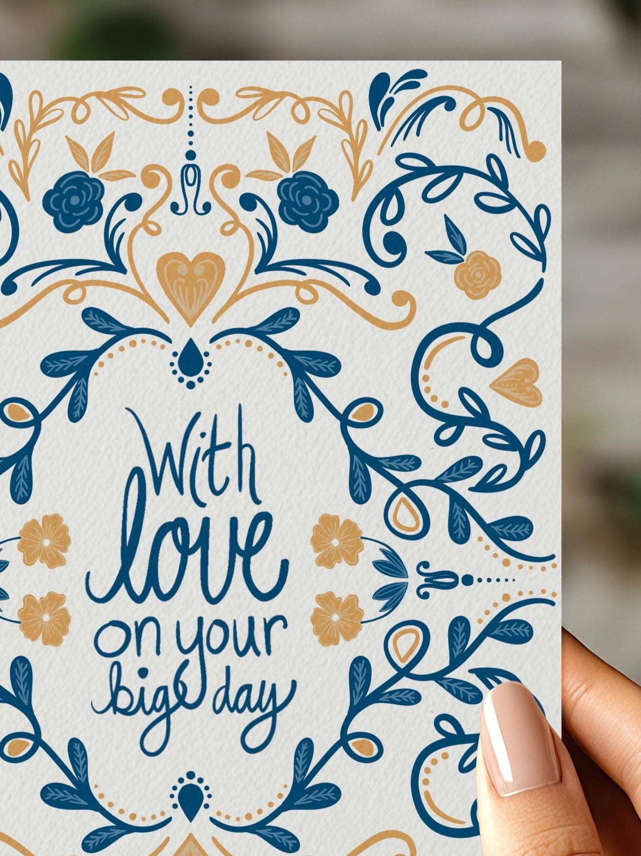 Beth Ann Erickson Designs - Wholesale Congratulations Card - With Love On Your Big Day, Congrats Card, Scandinavian2