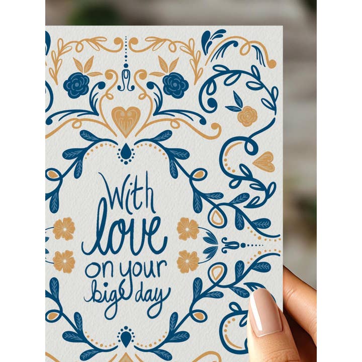 Beth Ann Erickson Designs - Wholesale Congratulations Card - With Love On Your Big Day, Congrats Card, Scandinavian2