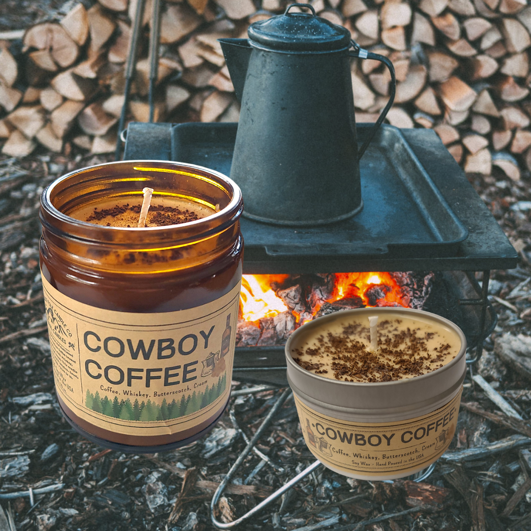 Wanderlust Folk - Vente Bougie en bocal - Bougie Cowboy Coffee en cire de soja 100 % fabriquée aux USA9