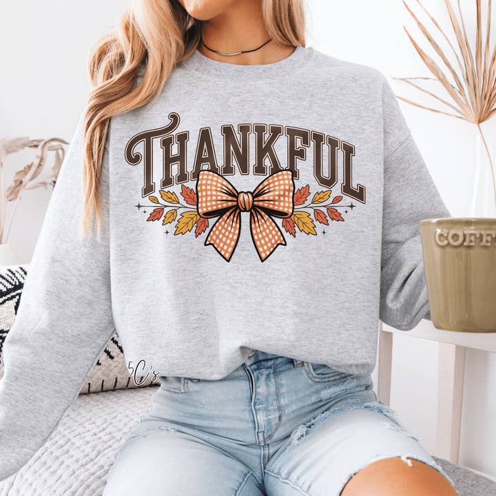 Thankful Thanksgiving Sweatshirt for wholesale by 5C's Wholesale