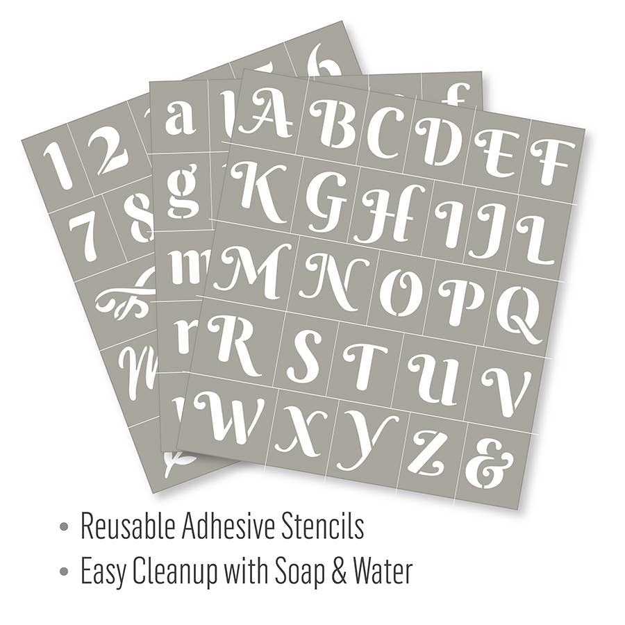 Plaid Crafts - Wholesale Stencil/Craft Die - FolkArt Script Adhesive Stencils 3pc2
