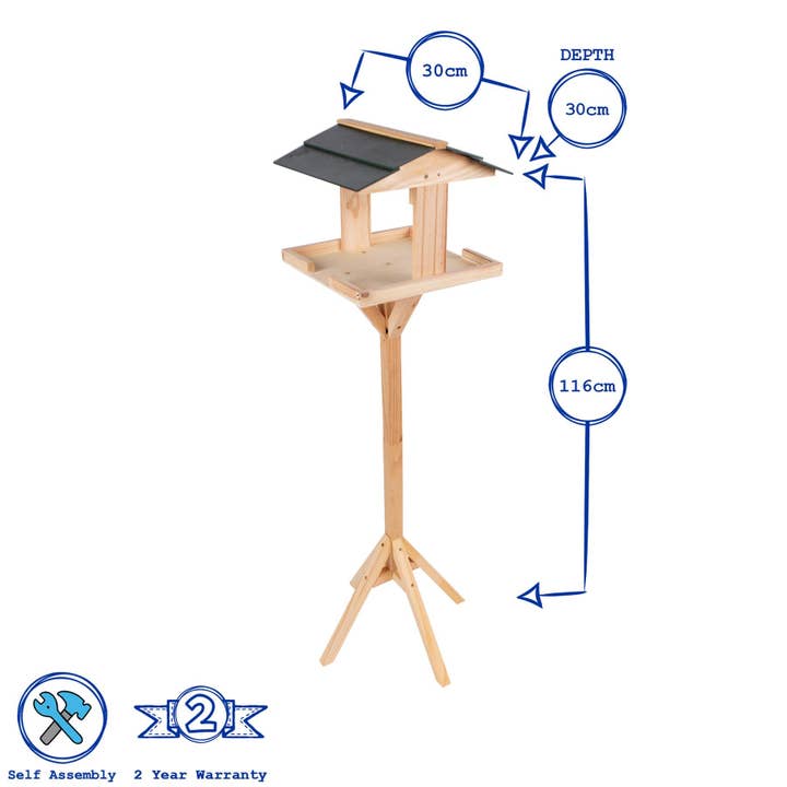 Rinkit Ltd – wholesale Fågelmatare – Fågelbord i trä med stolpe - från Redwood1