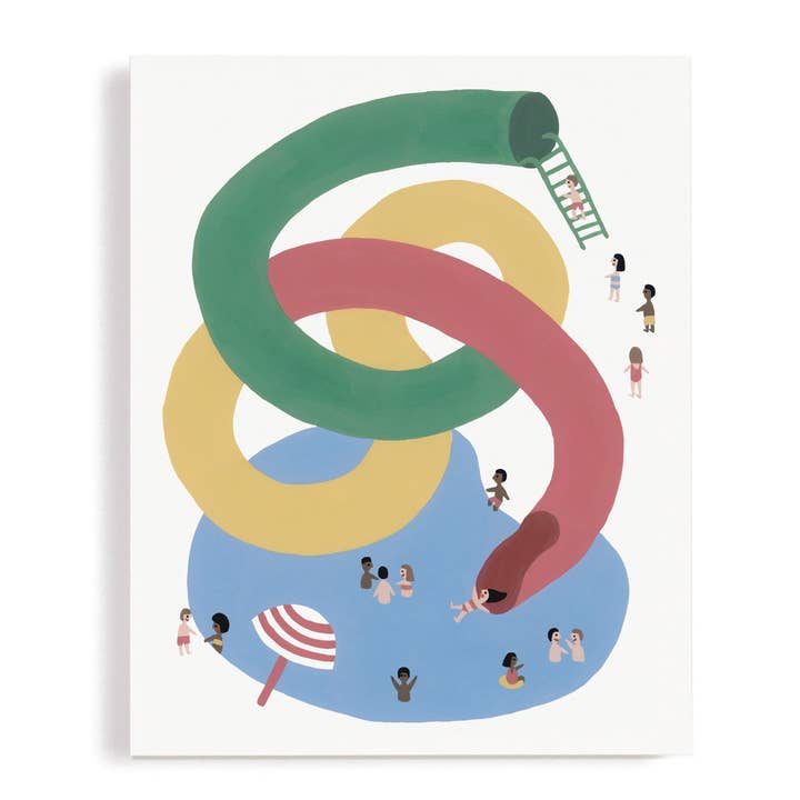 Waterslide Summer Fun Art Print for wholesale by Say Something Cards