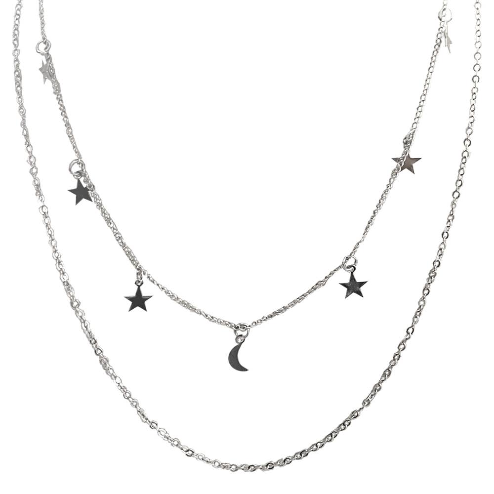 VIE - Wholesale Pendant/Charm Necklace - Star & Moon Layered Necklace3