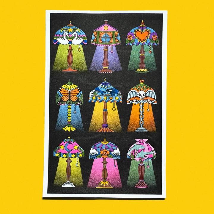 LAMP MANIA PRINT for wholesale by Ren-O-Graphics